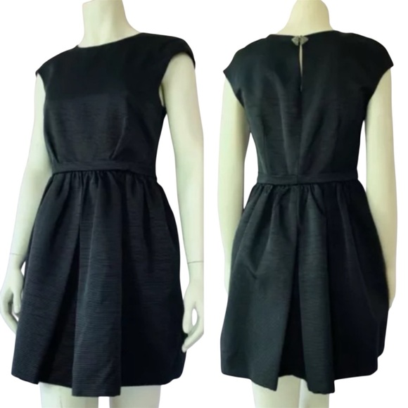 🎭New Zara Basic Black Cocktail Dress w/ Rhinestone Clasps Small - Picture 1 of 16